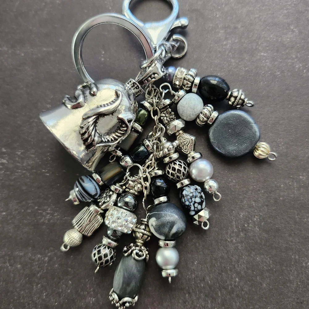 Biker Guardian Bell Angel/Satan Handbag Charm or Keychain Handcrafted